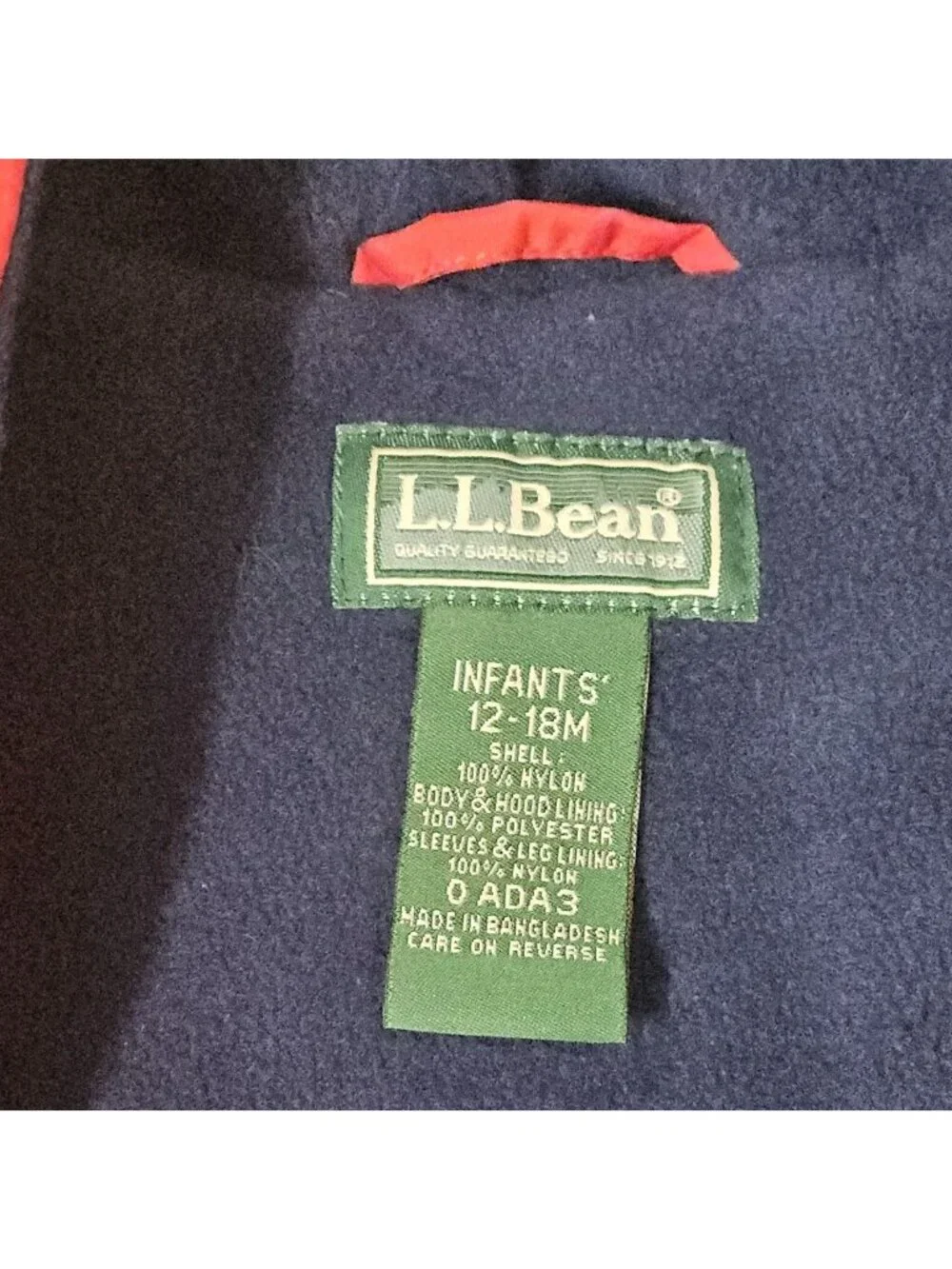Vintage Ll Bean Baby Size 12-18 Months Snowsuit Red Embroidered Penguin Retro